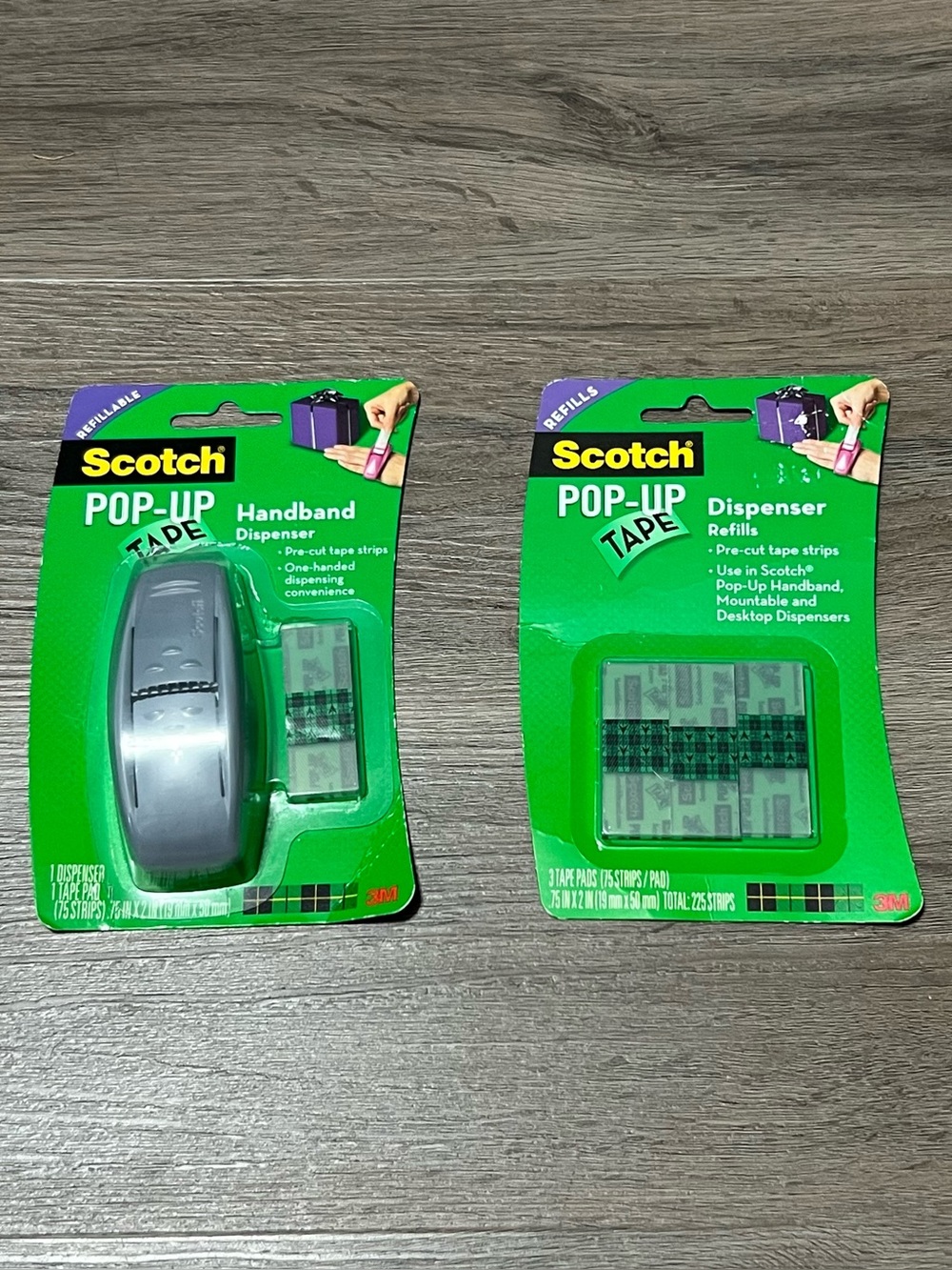 Scotch Pop-Up Tape Handband Dispenser Refills 300 Strips New Precut 3M NOS